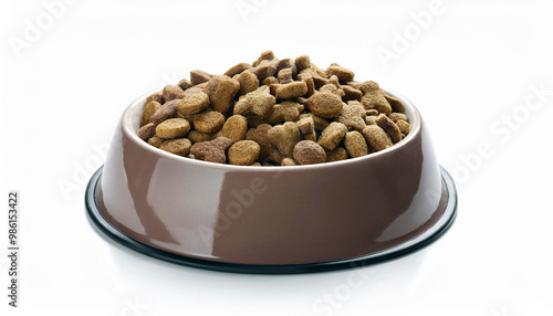 Brown Dog Food in Bowl