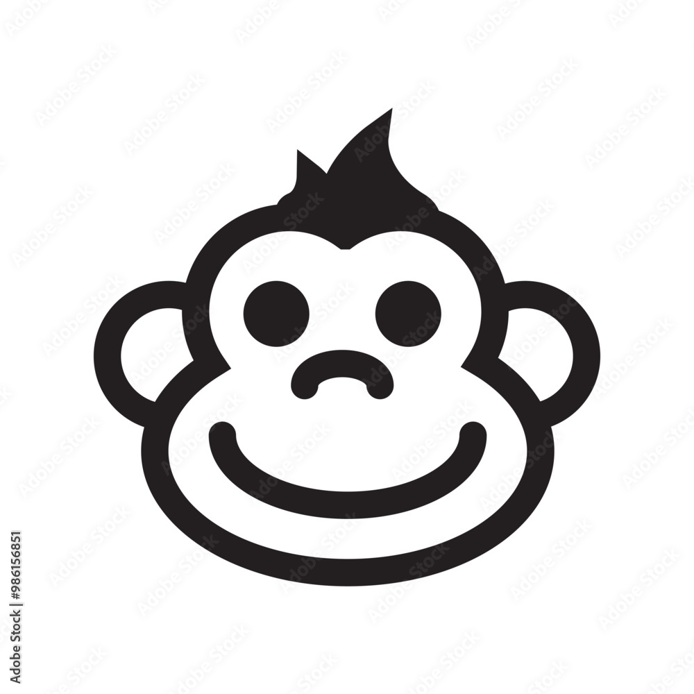 Monkey vector flat icon. Isolated monkey emoji Monkey vector flat icon. Isolated monkey emoji