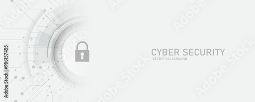 Cyber security and information or network protection. Vecor art.
