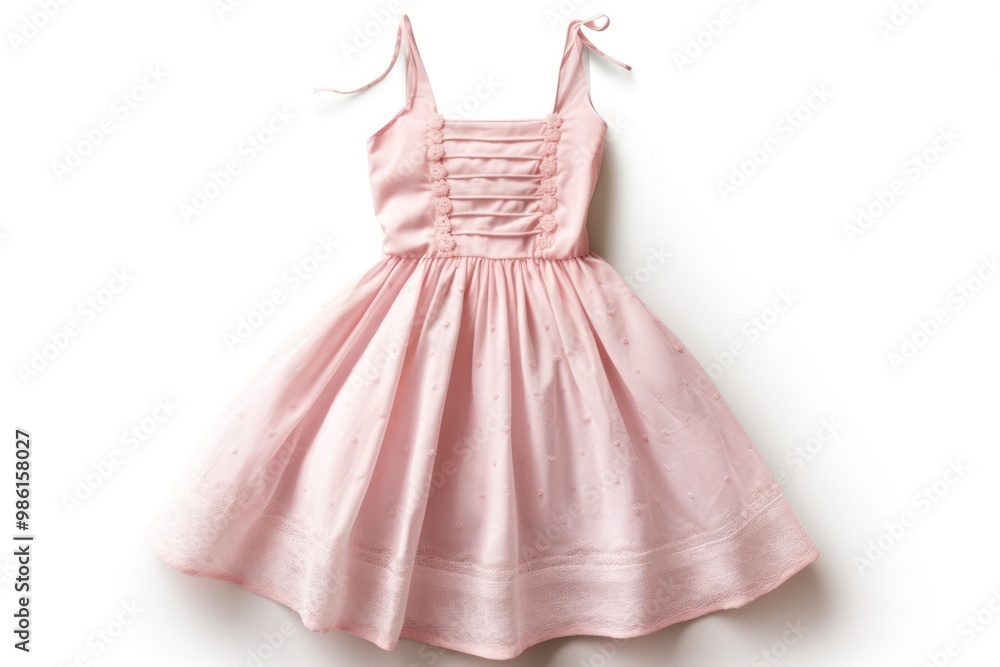 A breezy and feminine pink sundress made from lightweight cotton or linen, with a flowing skirt, delicate embroidery, and dainty straps A breezy and feminine pink sundress made from lightweight cotton or linen, with a flowing skirt, delicate embroidery, and dainty straps