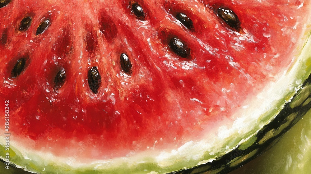 Watermelon close up. Generative AI Watermelon close up. Generative AI