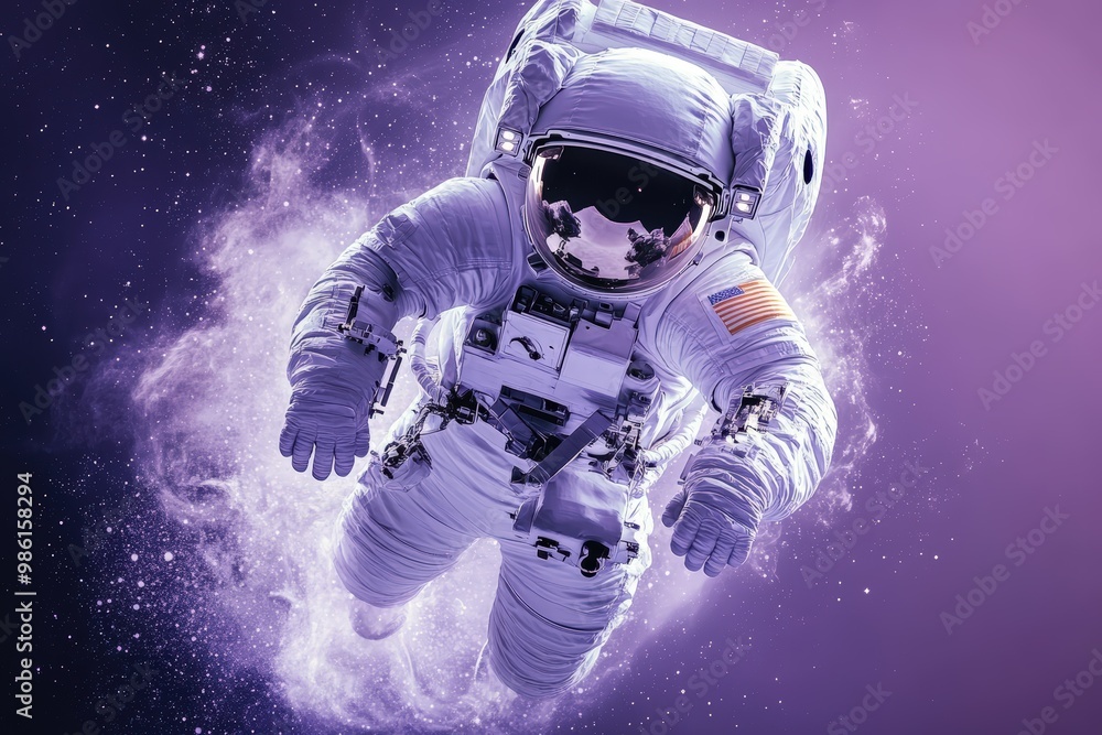 astronaut floating in outer space nebula galaxy stars background animation -- 4k new stock video footage . Beautiful simple AI generated image astronaut floating in outer space nebula galaxy stars background animation -- 4k new stock video footage . Beautiful simple AI generated image