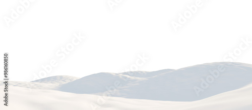 Snow-Covered Hills Under a Calm Sky. 3D render.	
