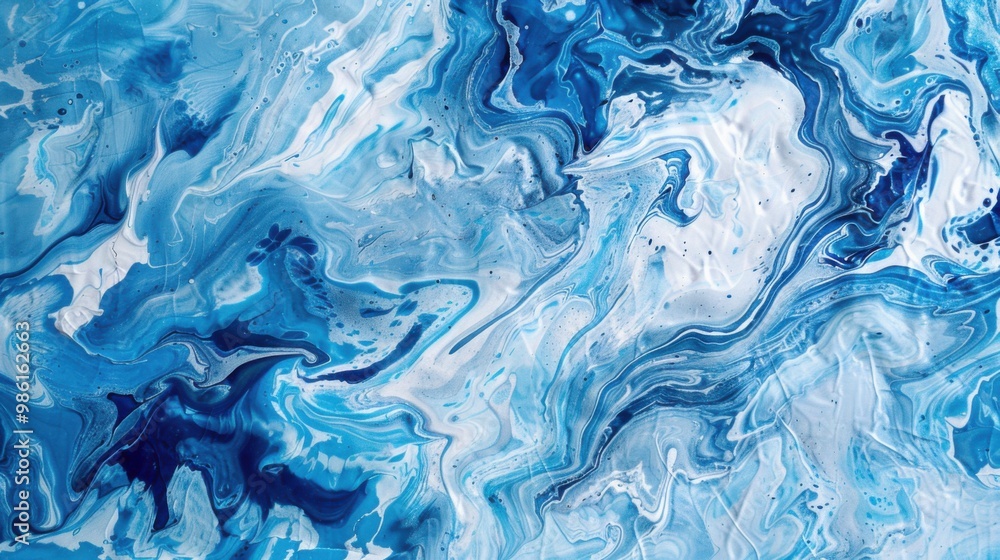 Marbled Effect of Blue and White Color Paint on Canvas - stock photo Marbled Effect of Blue and White Paint on Canvas. Marbled Effect of Blue and White Color Paint on Canvas - stock photo Marbled Effect of Blue and White Paint on Canvas.