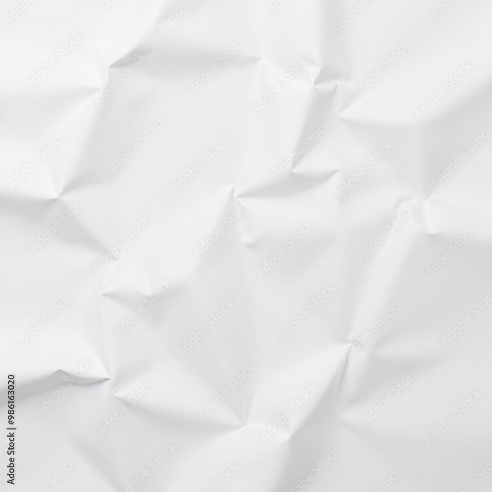 Clean empty сreased white paper background. Wrinkled blank sheet texture paper. Overlay texture pattern of crumpled white paper. Ai generation. Clean empty сreased white paper background. Wrinkled blank sheet texture paper. Overlay texture pattern of crumpled white paper. Ai generation.