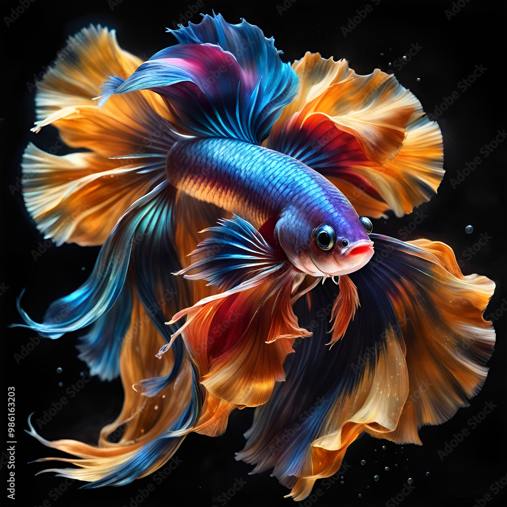 Illustration poisson combattant