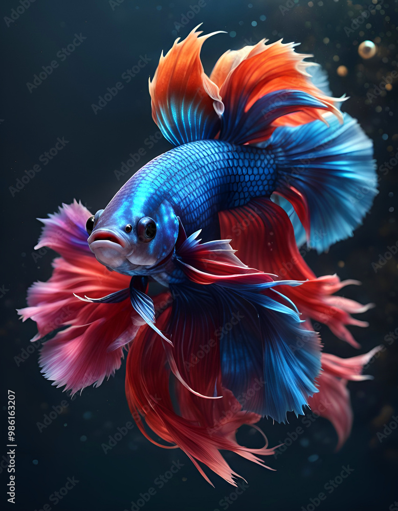 Illustration poisson combattant Illustration poisson combattant