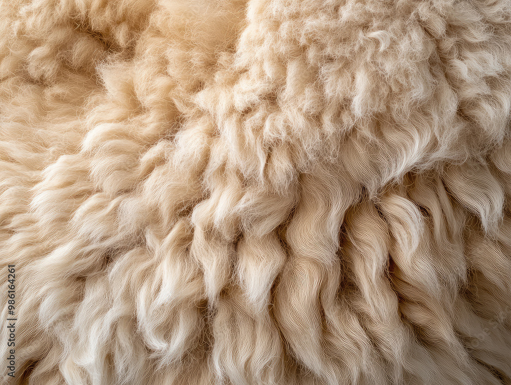 Close-up of Soft Alpaca Wool Texture in Beige Close-up of Soft Alpaca Wool Texture in Beige