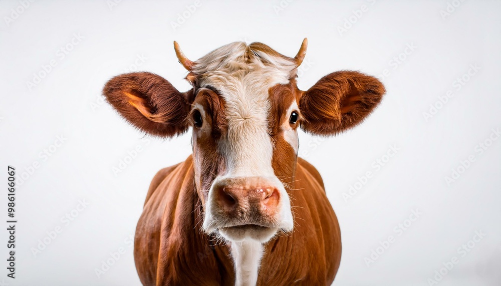 Portrait of a red cow isolated on a white background Portrait of a red cow isolated on a white background