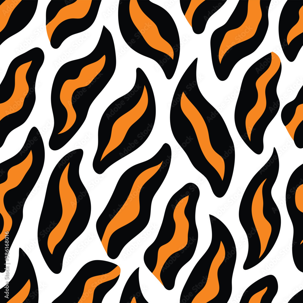 Seamless Zebra Animal Fur Pattern Vector Design. Seamless Zebra Animal Fur Pattern Vector Design.