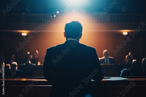 Businessman Giving Speech To Audience