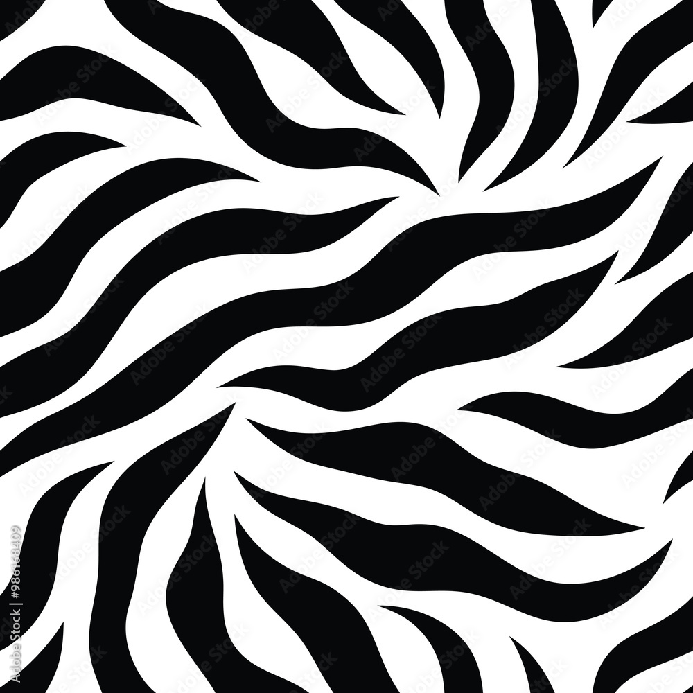 Obraz premium Seamless Zebra Animal Fur Pattern Vector Design.
