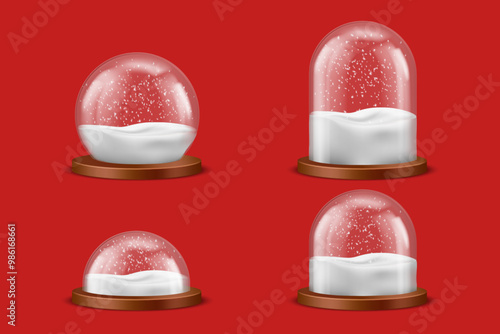 Christmas snow globe sphere, spherical ball case