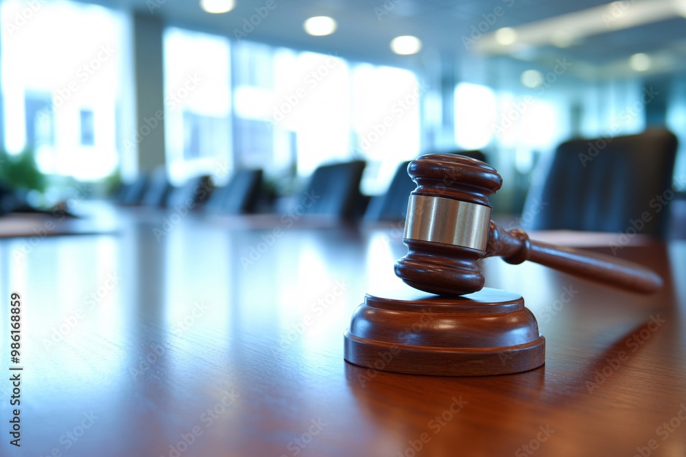 Gavel on Conference Table Gavel on Conference Table
