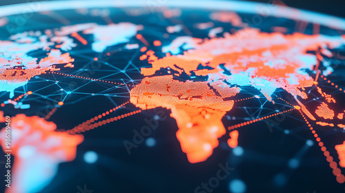 A financial graph on a global map is a visual representation of the interconnectedness of the global economy.