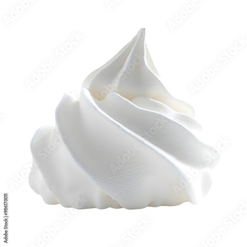 Whipped Cream isolated on transparent background Generative Ai.