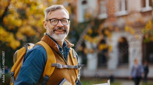 A middle-aged adult returning to school, balancing family and work commitments while dedicating time to their studies