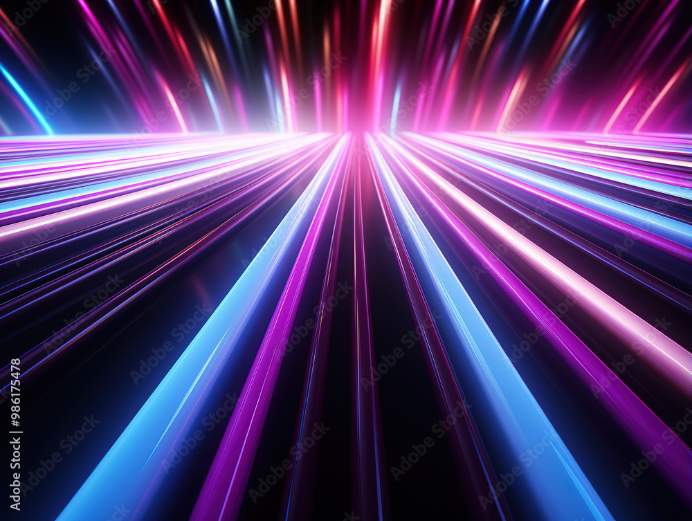 Eye catching 3d render, abstract pink blue background with glowing neon lines and bokeh lights Eye catching 3d render, abstract pink blue background with glowing neon lines and bokeh lights
