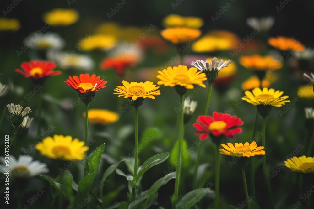 Blooming white Daffodil flowers on grass at the meadow - spring feeling. Beautiful simple AI generated image Blooming white Daffodil flowers on grass at the meadow - spring feeling. Beautiful simple AI generated image