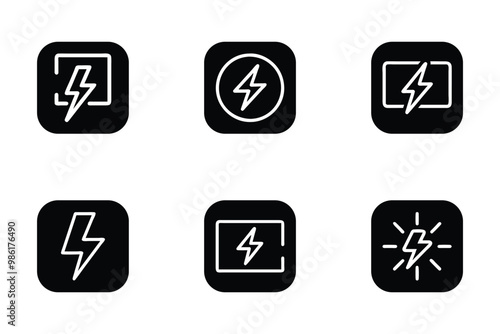 Flash icon bundle set in creative vector style