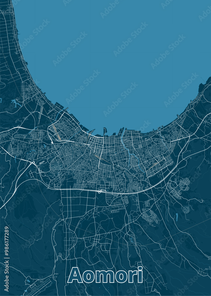 Obraz premium Aomori, Japan artistic map poster
