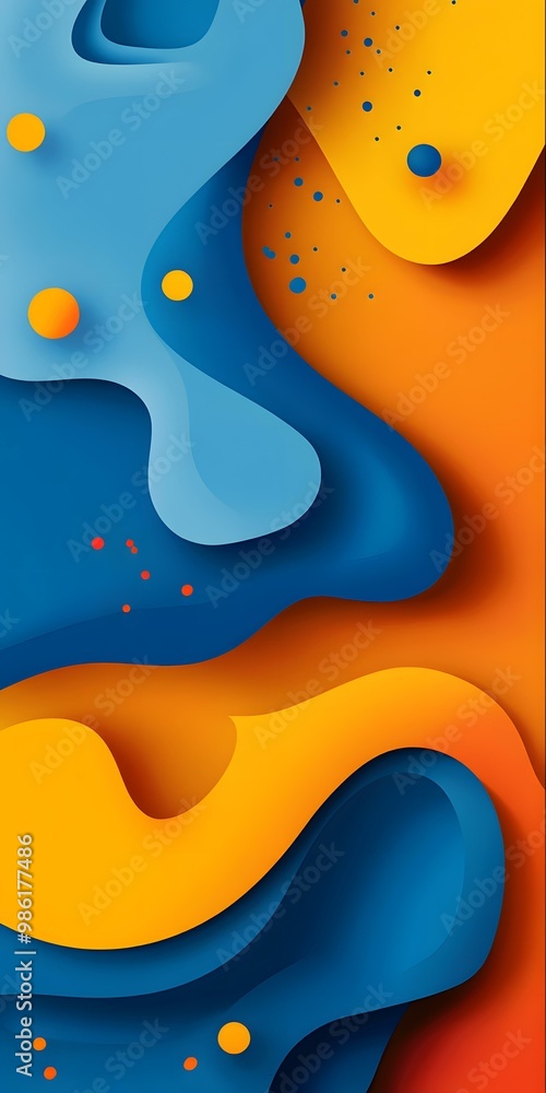 Abstract Background with Colorful Paper Cutout Shapes Abstract Background with Colorful Paper Cutout Shapes