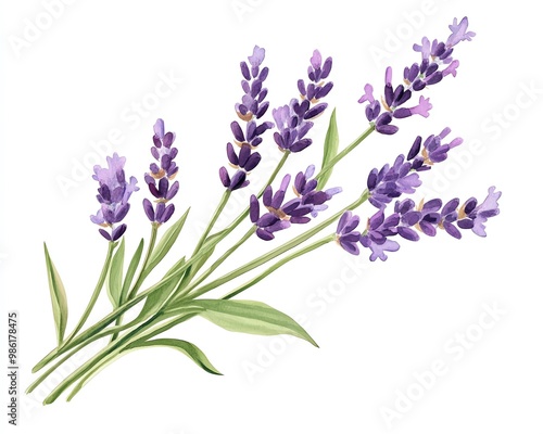 Lavender Bouquet Watercolor Illustration - Perfect for Floral Designs