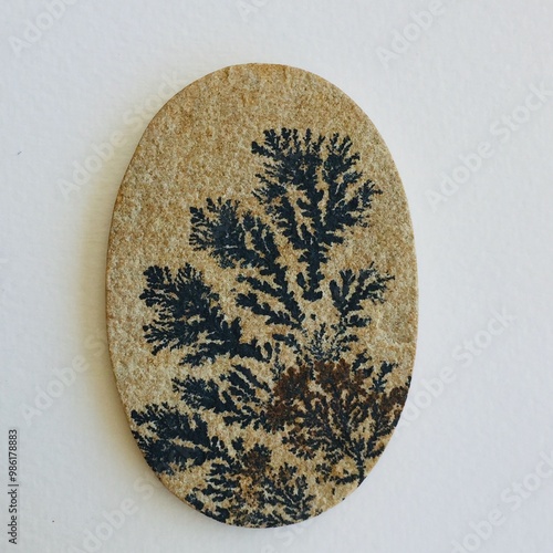 Photography Oval psilomelane dendrite fossil