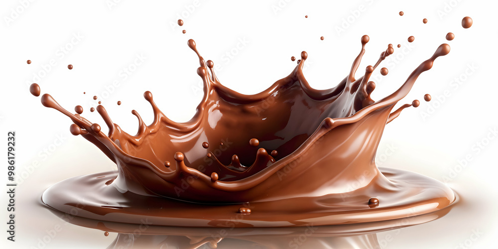 Close-up of a delicious splash of chocolate on a white background, chocolate, splash, decadent, sweet, dessert, cocoa, brown Close-up of a delicious splash of chocolate on a white background, chocolate, splash, decadent, sweet, dessert, cocoa, brown