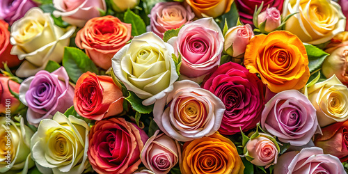 Fototapeta Naklejka Na Ścianę i Meble -  Stunning of mixed roses in various shapes and colors, perfect for flower enthusiasts and art lovers, roses, flowers, collage