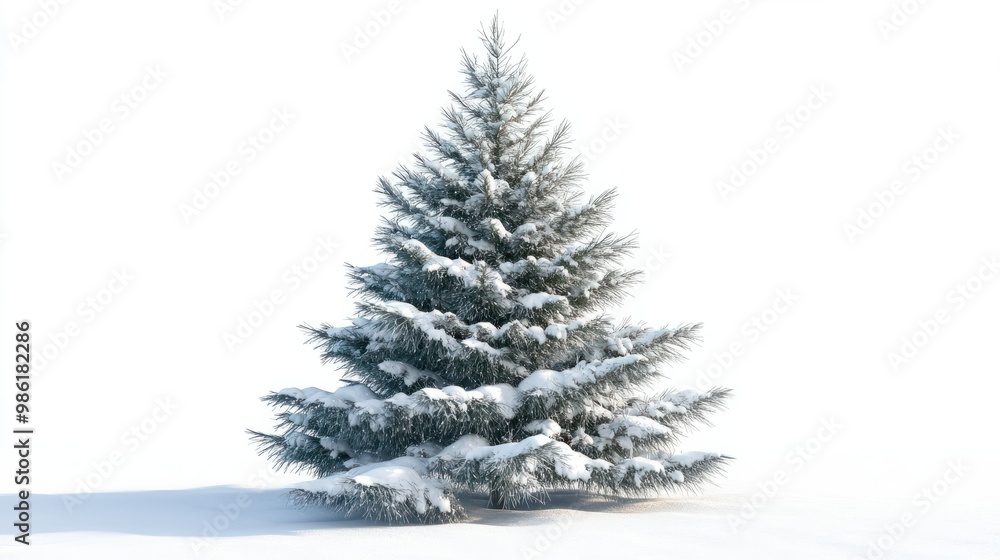 christmas tree in the snow. Generative AI transparent background christmas tree in the snow. Generative AI transparent background