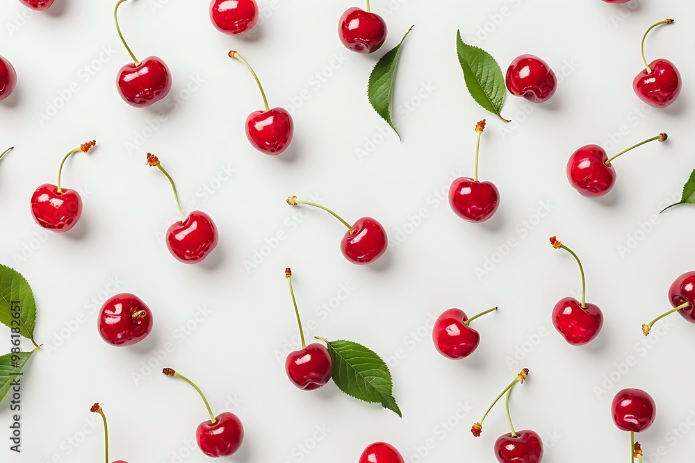 Fresh cherries on white background Fresh cherries on white background