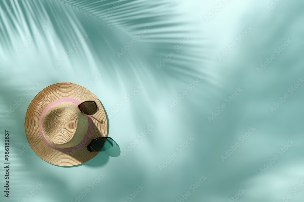 a summer travel scene with a straw hat, old-fashioned camera, and leather suitcase placed on a wooden table by the beach. Beautiful simple AI generated image a summer travel scene with a straw hat, old-fashioned camera, and leather suitcase placed on a wooden table by the beach. Beautiful simple AI generated image
