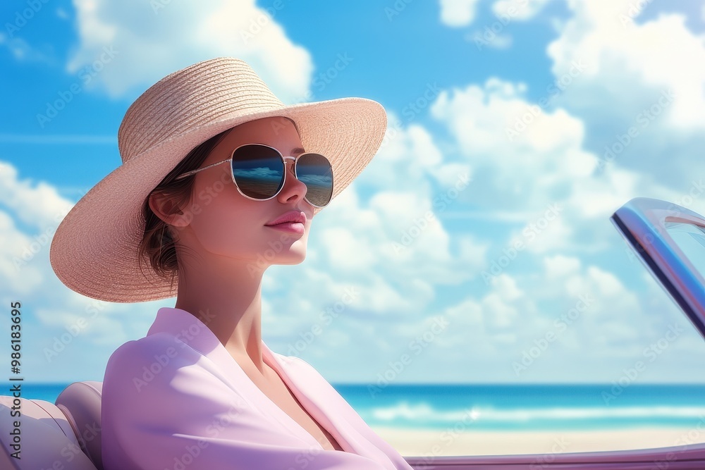 a summer travel scene with a straw hat, old-fashioned camera, and leather suitcase placed on a wooden table by the beach. Beautiful simple AI generated image a summer travel scene with a straw hat, old-fashioned camera, and leather suitcase placed on a wooden table by the beach. Beautiful simple AI generated image