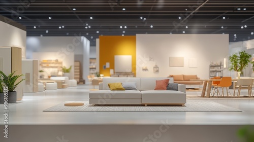 Wallpaper Mural A vibrant furniture fair features modern designs and stylish decor elements, showcasing innovative living solutions in a spacious exhibition area during a well-attended event Torontodigital.ca