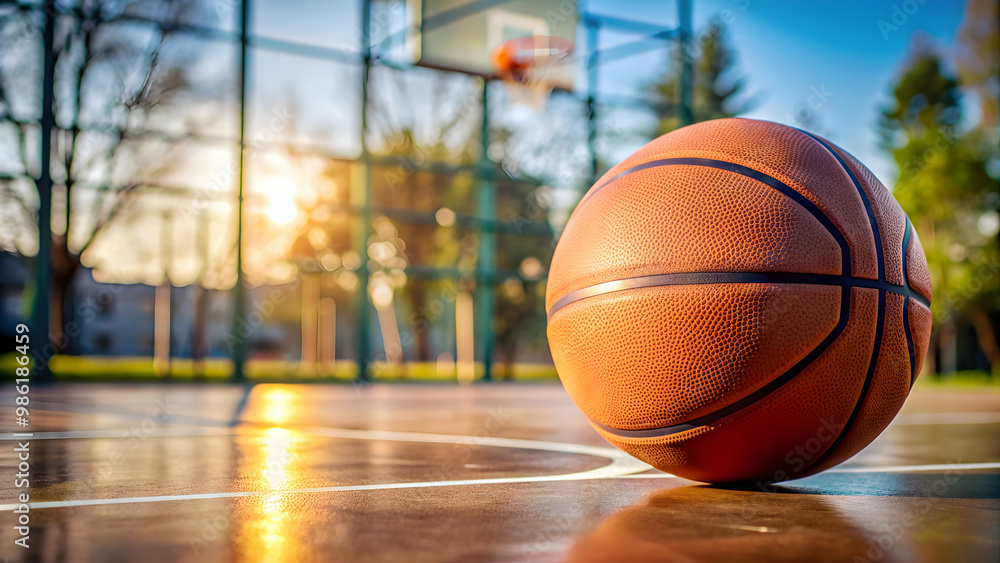 Close-up of basketball on basketball court, basketball, sport, game, court, equipment, dribbling, bouncing, leather, orange Close-up of basketball on basketball court, basketball, sport, game, court, equipment, dribbling, bouncing, leather, orange