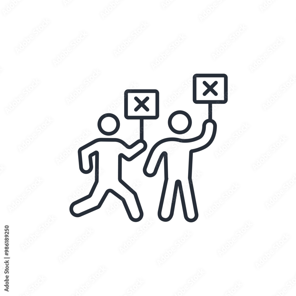protest icon. vector.Editable stroke.linear style sign for use web design,logo.Symbol illustration. protest icon. vector.Editable stroke.linear style sign for use web design,logo.Symbol illustration.