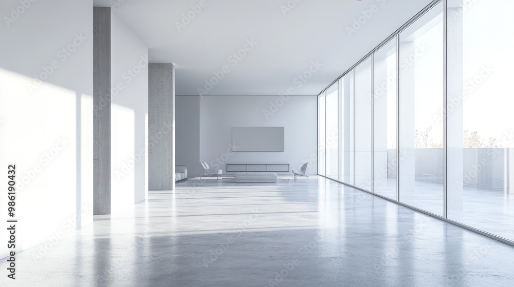 Stylish open room with a minimalist aesthetic. Neutral tones, clean lines, and large windows create a calming and spacious environment. Stylish open room with a minimalist aesthetic. Neutral tones, clean lines, and large windows create a calming and spacious environment.