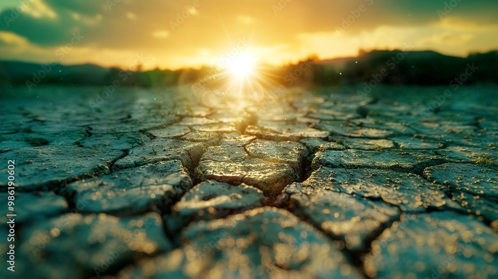 Dry land, cracked earth on the beach Dry land, cracked earth on the beach