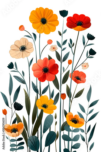 seamless background with poppies