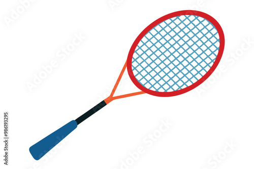 Badminton racket, illustration on white background.