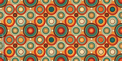 Abstract retro seamless pattern with circles, ornament, abstract, seamless,retro, circles, geometric, vintage