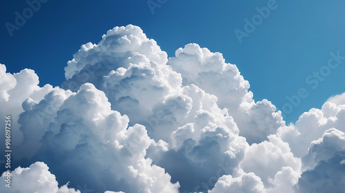 Beautiful sky adorned with fluffy cumulus clouds, simply serene