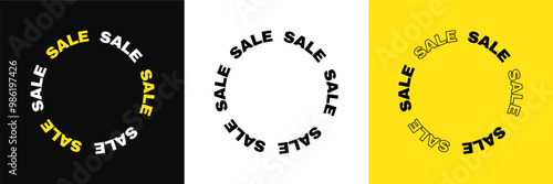 Sale Banner Set. Collection of Typography Sale Square Banners for Digital Ads, Social Media Post. Sale Typography Badge Design Elements.