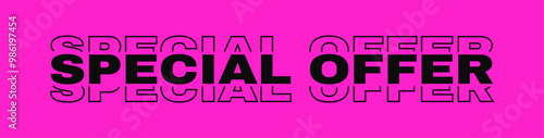 Special offer typography banner. 'Special Offer' modern typography text illustration web banner