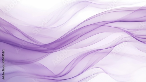 Abstract purple and white background with flowing, wavy lines of fabric.