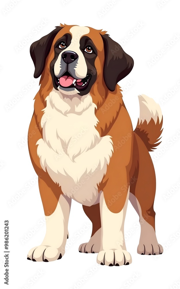 Fototapeta premium dog saint bernard cartoon