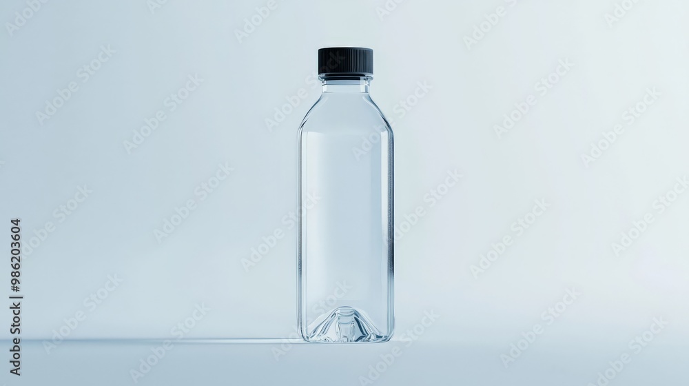 Simple water bottle on white background, crisp and clear Simple water bottle on white background, crisp and clear