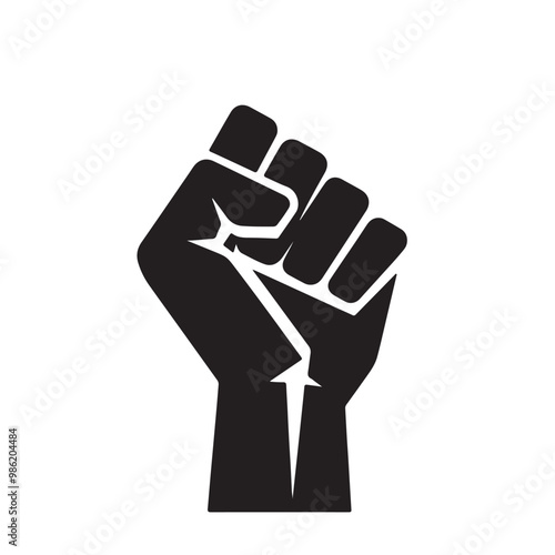 hand fist silhouette vector illustration