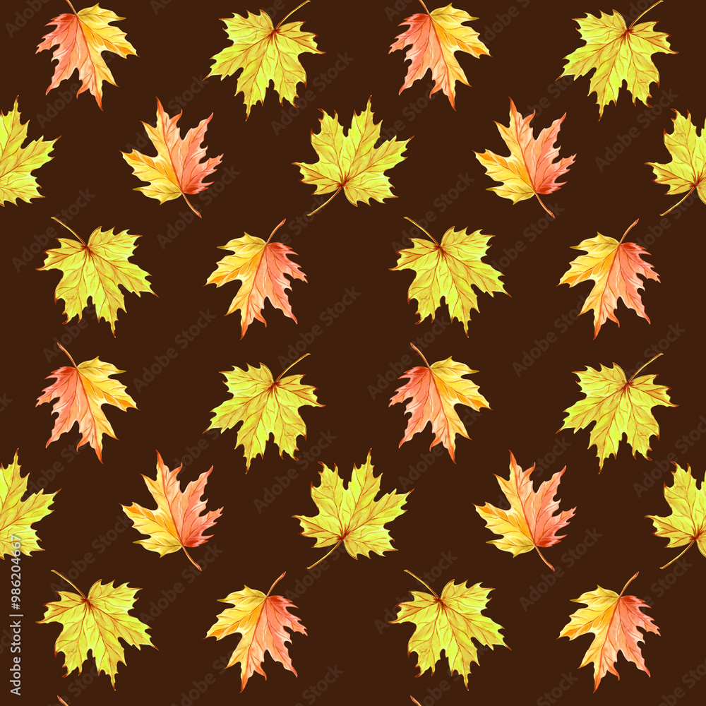 Autumn maple leaves seamless pattern. Fall foliage botanical background for pattern fills. Hand drawn watercolor illustration. Thanksgiving background. Template for wallpaper, website, card, fabric. Autumn maple leaves seamless pattern. Fall foliage botanical background for pattern fills. Hand drawn watercolor illustration. Thanksgiving background. Template for wallpaper, website, card, fabric.